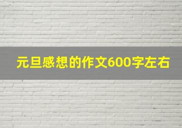 元旦感想的作文600字左右