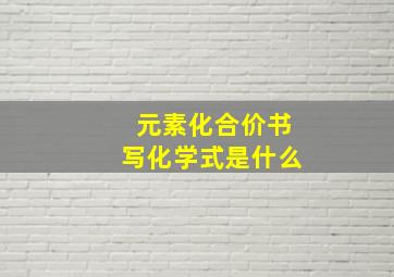 元素化合价书写化学式是什么