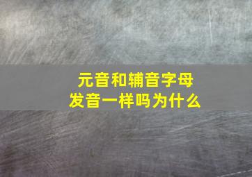 元音和辅音字母发音一样吗为什么