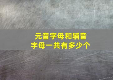 元音字母和辅音字母一共有多少个