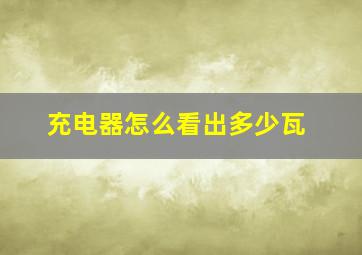 充电器怎么看出多少瓦