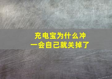 充电宝为什么冲一会自己就关掉了