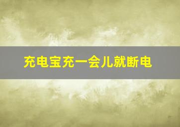 充电宝充一会儿就断电