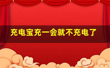 充电宝充一会就不充电了