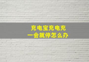 充电宝充电充一会就停怎么办