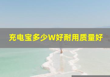 充电宝多少W好耐用质量好