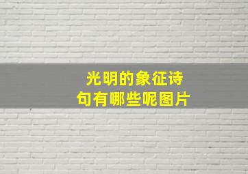 光明的象征诗句有哪些呢图片