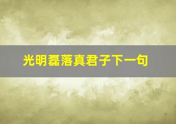 光明磊落真君子下一句