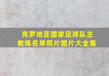 克罗地亚国家足球队主教练名单照片图片大全集