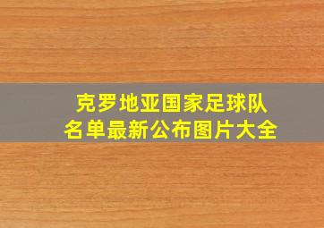 克罗地亚国家足球队名单最新公布图片大全