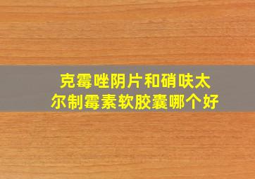 克霉唑阴片和硝呋太尔制霉素软胶囊哪个好