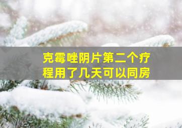 克霉唑阴片第二个疗程用了几天可以同房