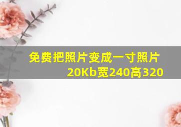 免费把照片变成一寸照片20Kb宽240高320