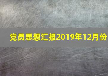 党员思想汇报2019年12月份