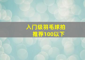 入门级羽毛球拍推荐100以下