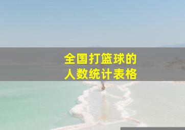 全国打篮球的人数统计表格