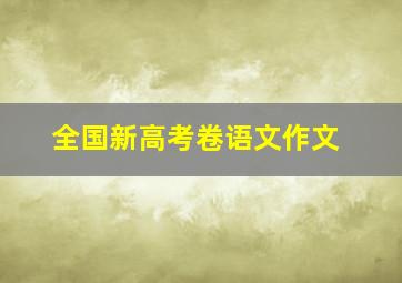 全国新高考卷语文作文