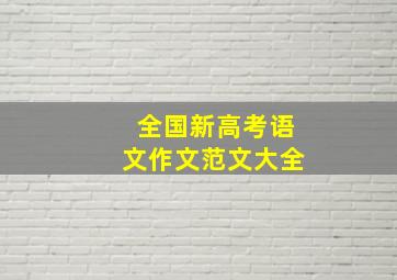 全国新高考语文作文范文大全