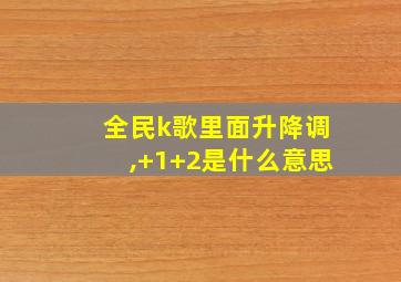 全民k歌里面升降调,+1+2是什么意思