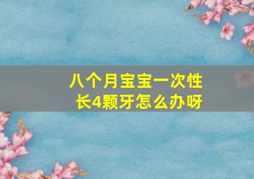 八个月宝宝一次性长4颗牙怎么办呀