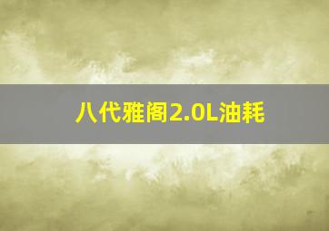 八代雅阁2.0L油耗