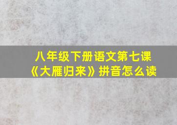 八年级下册语文第七课《大雁归来》拼音怎么读