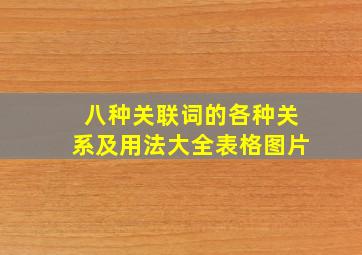 八种关联词的各种关系及用法大全表格图片