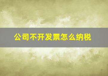 公司不开发票怎么纳税