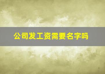 公司发工资需要名字吗