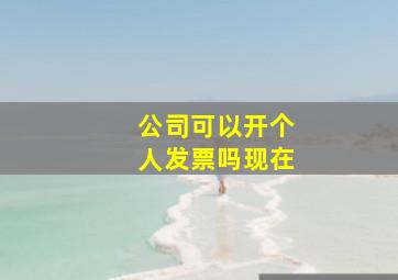 公司可以开个人发票吗现在