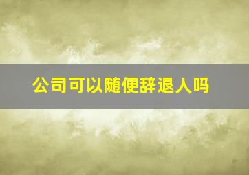 公司可以随便辞退人吗