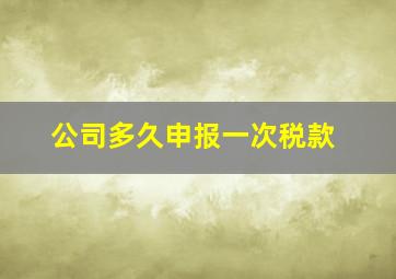 公司多久申报一次税款