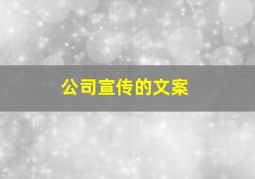 公司宣传的文案