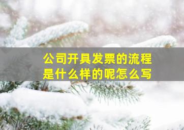 公司开具发票的流程是什么样的呢怎么写