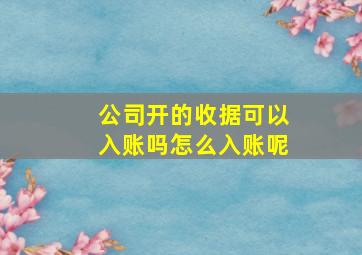 公司开的收据可以入账吗怎么入账呢