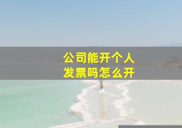 公司能开个人发票吗怎么开