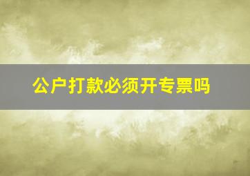 公户打款必须开专票吗