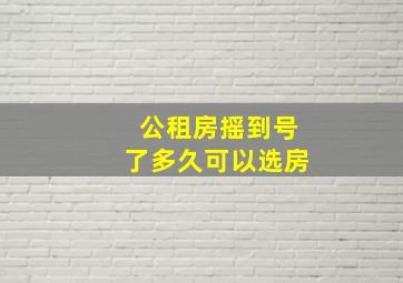 公租房摇到号了多久可以选房