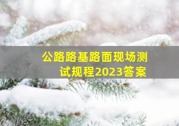 公路路基路面现场测试规程2023答案