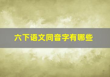 六下语文同音字有哪些