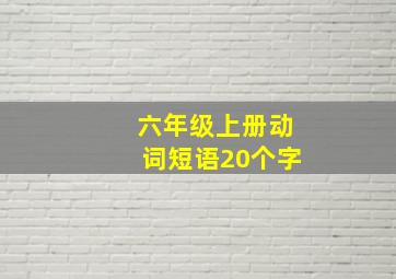 六年级上册动词短语20个字