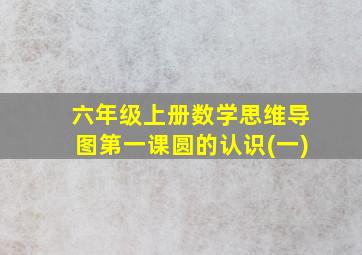 六年级上册数学思维导图第一课圆的认识(一)