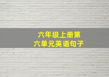 六年级上册第六单元英语句子