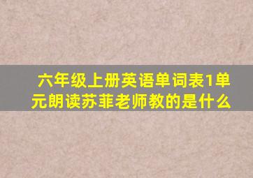 六年级上册英语单词表1单元朗读苏菲老师教的是什么