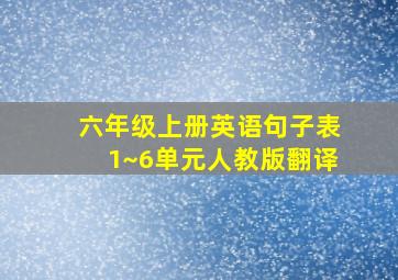 六年级上册英语句子表1~6单元人教版翻译