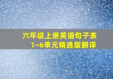 六年级上册英语句子表1~6单元精通版翻译