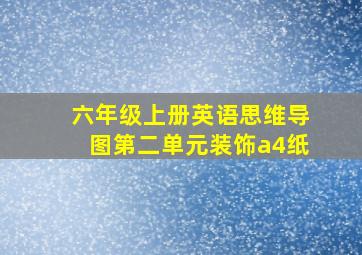 六年级上册英语思维导图第二单元装饰a4纸