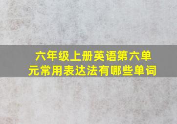 六年级上册英语第六单元常用表达法有哪些单词