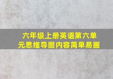 六年级上册英语第六单元思维导图内容简单易画