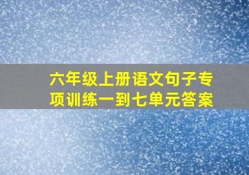 六年级上册语文句子专项训练一到七单元答案